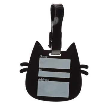 Étiquette à bagage en PVC Feline Fine tête de chat 3