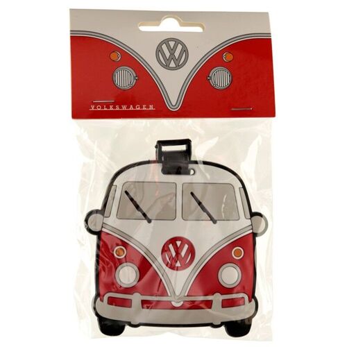 Volkswagen VW T1 Camper Bus Red PVC Luggage Tag