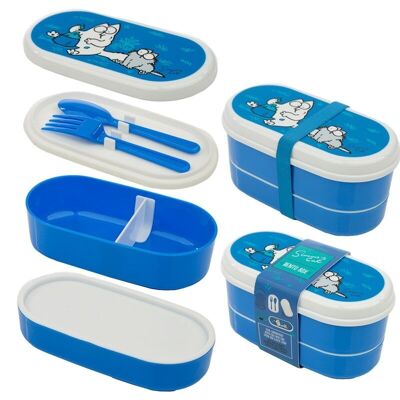 Simon's Cat Stacked Bento Lunch Box with Fork & Spoon