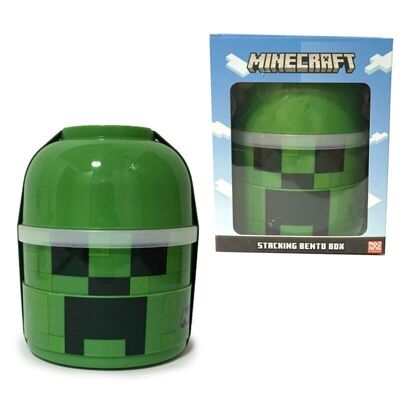 Boîte à bento ronde empilée Minecraft Creeper