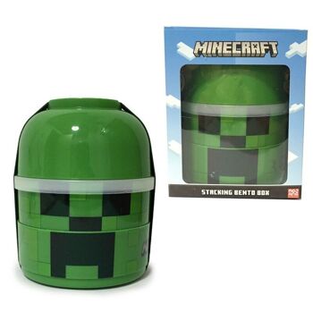 Boîte à bento ronde empilée Minecraft Creeper 2