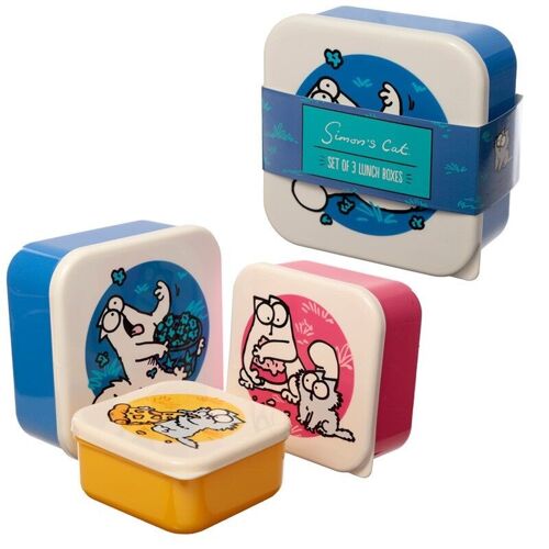 Set of 3 Lunch Box Snack Pots M/L/XL - Simon's Cat
