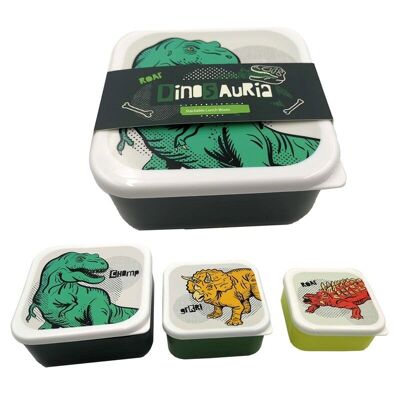 Set of 3 Lunch Box Snack Pots M/L/XL - Dinosauria