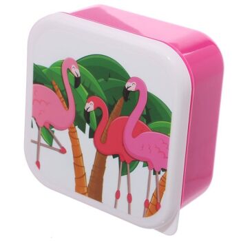 Set de 3 Lunch Box Snack Pots S/M/L - Tropical Flamingo 2