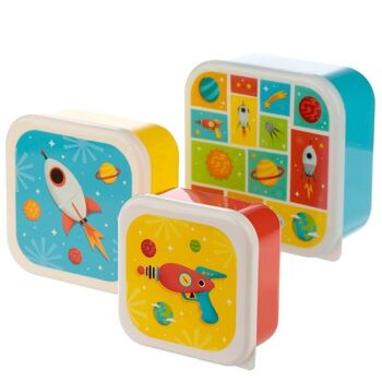 Ensemble de 3 Pots à collation Lunch Box S/M/L - Space Cadets 2