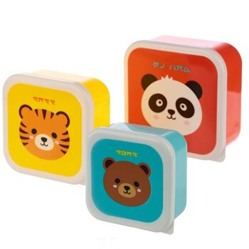 Lot de 3 Lunch Box S/M/L - Adoramals Panda, Ours et Tigre 2