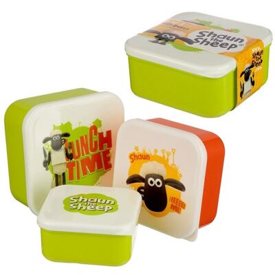 Set mit 3 Lunchbox Snack-Töpfen S/M/L - Shaun The Sheep