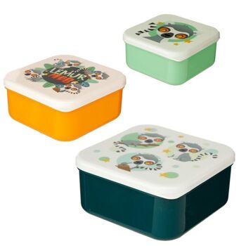 Set de 3 Lunch Box Snack Pots S/M/L - Lemur Mob 2