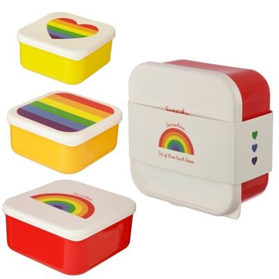 Set de 3 Lunch Box Snack Pots S/M/L - Somewhere Rainbow