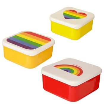 Set de 3 Lunch Box Snack Pots S/M/L - Somewhere Rainbow 2
