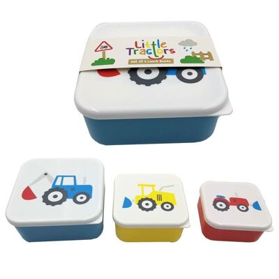 Set de 3 Lunch Box Snack Pots S/M/L - Pequeños Tractores
