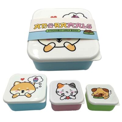 Set di 3 portapranzo Snack Pot S/M/L - Adoramals Pets