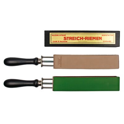 Screw / tension belt for sharpening straight razors