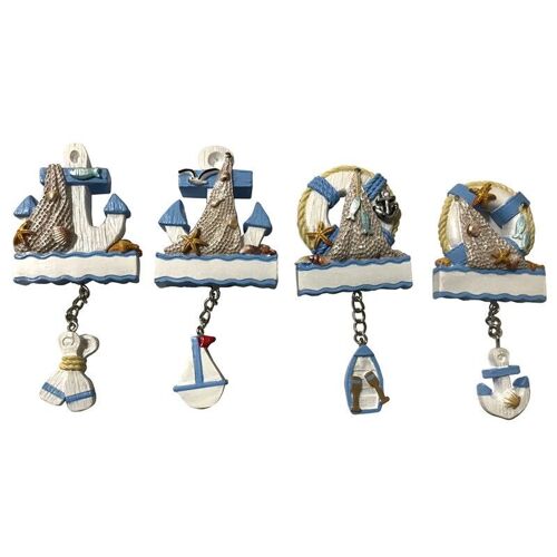Souvenir Seaside Magnet - Light Blue Nautical with Charms