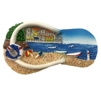 Souvenir Seaside Magnet - Flip Flop Beach Scene