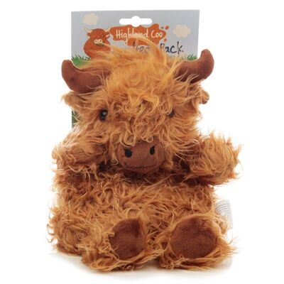 Paquete de calor de trigo y lavanda para microondas Highland Coo Cow