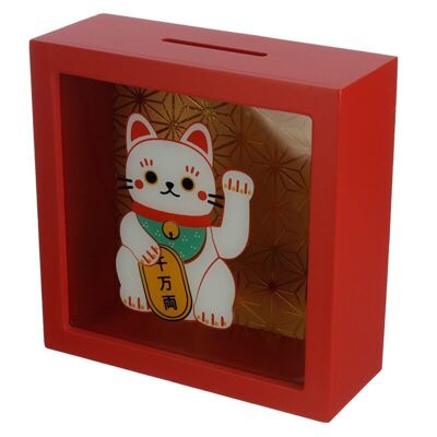 Maneki Neko Lucky Cat Fenster-Spardose