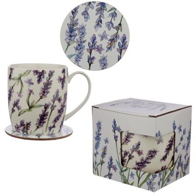 Lavender Fields Porcelain Mug & Coaster Set