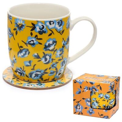 Pick of the Bunch Peony Porcelain Mug & Coaster Set