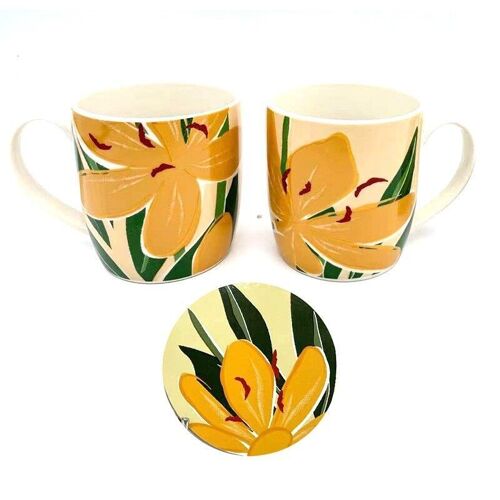 Florens Hesperantha Porcelain Mug & Coaster Set