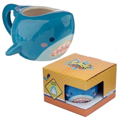 Shark Cafe Taza de cerámica con cabeza de tiburón