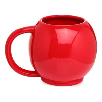 Tasse japonaise en forme de tête de Daruma rouge en céramique 4