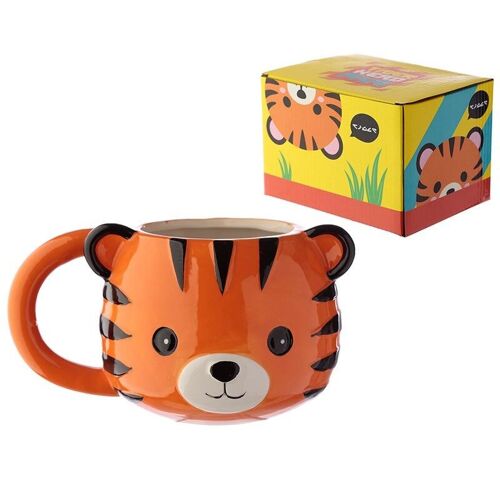 Adoramals Tiger Head Ceramic Shaped Mug