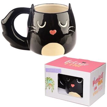 Tasse en forme de chat noir Feline Fine 1