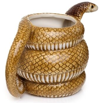 Tasse en forme de serpent enroulé Cobra en céramique 10