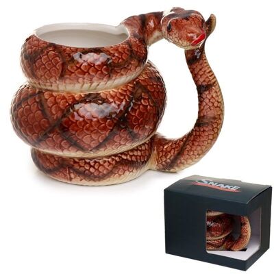 Tazza in ceramica a forma di serpente a spirale in pitone