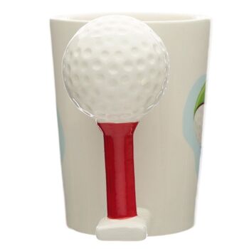 Tasse à poignée en forme de balle de golf et de tee en céramique 5