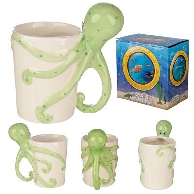 Lisa Parker Octopus Ceramic Shaped Handle Mug
