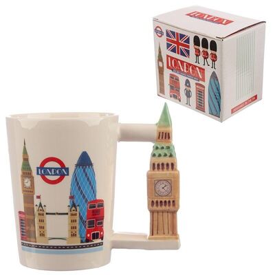 Taza con asa de cerámica con iconos de Big Ben London