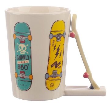 Tasse à poignée en céramique avec slogan de skateboard 3