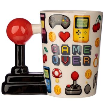 Game Over Joystick Pixel Decal Mug en forme de poignée en céramique 4