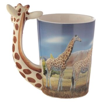 Tasse à poignée en céramique avec décalcomanie girafe Savannah 4