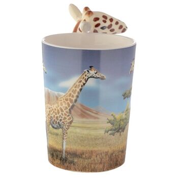 Tasse à poignée en céramique avec décalcomanie girafe Savannah 5