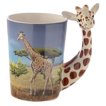 Tasse à poignée en céramique avec décalcomanie girafe Savannah 7