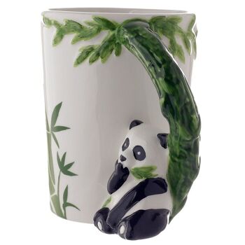 Tasse avec poignée en céramique en forme de panda avec autocollant en bambou 5