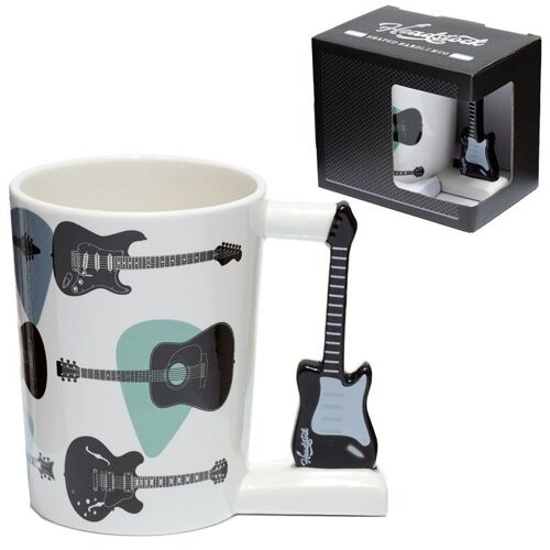 Headstock Guitar Ceramic Shaped Handle Mug