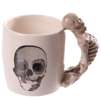 Tasse à poignée en céramique squelette 2