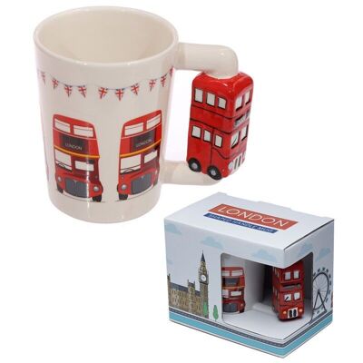 Taza con asa de cerámica con forma de autobús Routemaster London