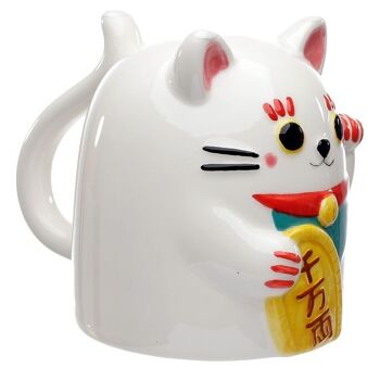 Maneki Neko Lucky Cat Tasse en céramique à l'envers 3