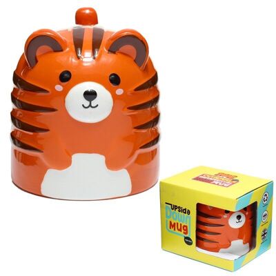 Adoramals Tiger Upside Down Ceramic Shaped Mug