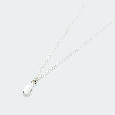Mother of pearl pear drop charm necklace silver