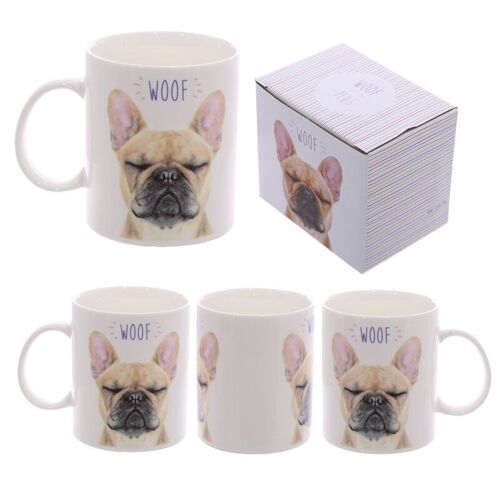WOOF French Bulldog Porcelain Mug