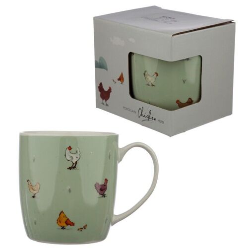 Willow Farm Chickens Porcelain Mug