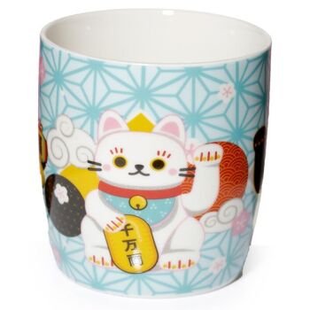 Mug en porcelaine chat porte-bonheur Maneki Neko 3