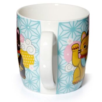 Mug en porcelaine chat porte-bonheur Maneki Neko 5