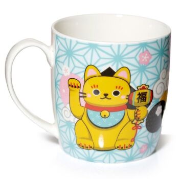 Mug en porcelaine chat porte-bonheur Maneki Neko 9